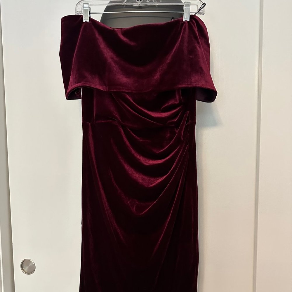 Vince Camuto off-shoulder velvet dress